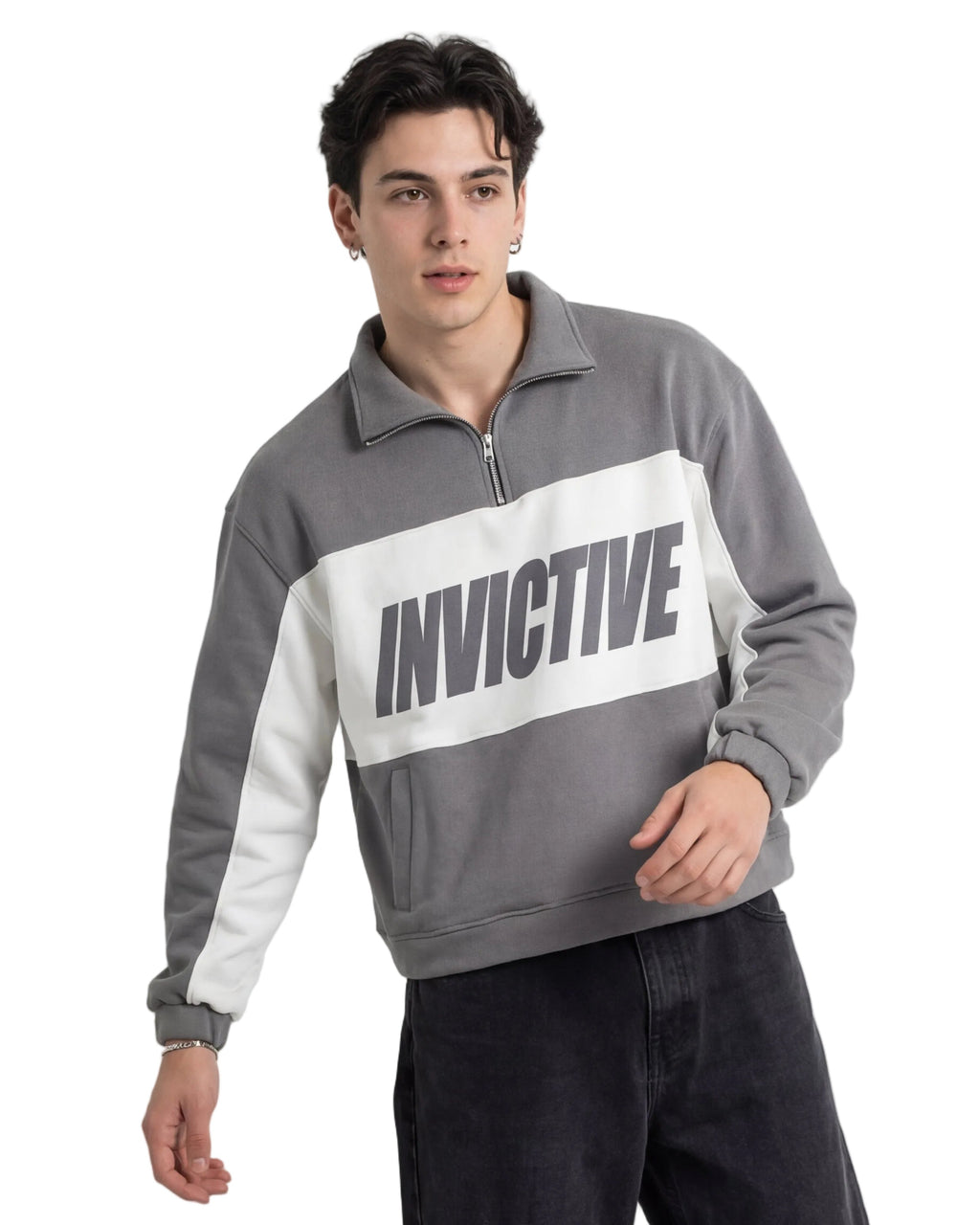 Gray Quarter Zipper – Premium Fleece Coreano